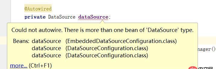 java - 就配置了一个数据源，为什么提示 there is more than one bean of "DataSource" type