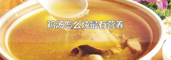 鸡汤怎么炖最有营养