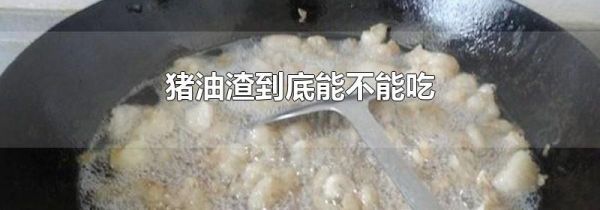 猪油渣到底能不能吃