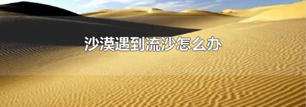 沙漠遇到流沙怎么办