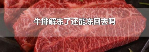 牛排解冻了还能冻回去吗