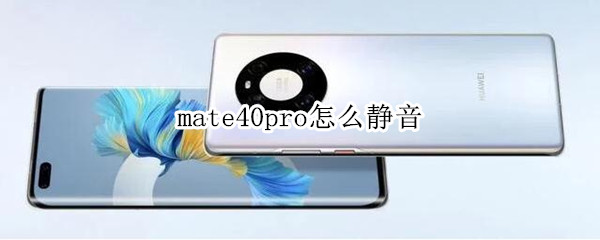 mate40pro怎么静音