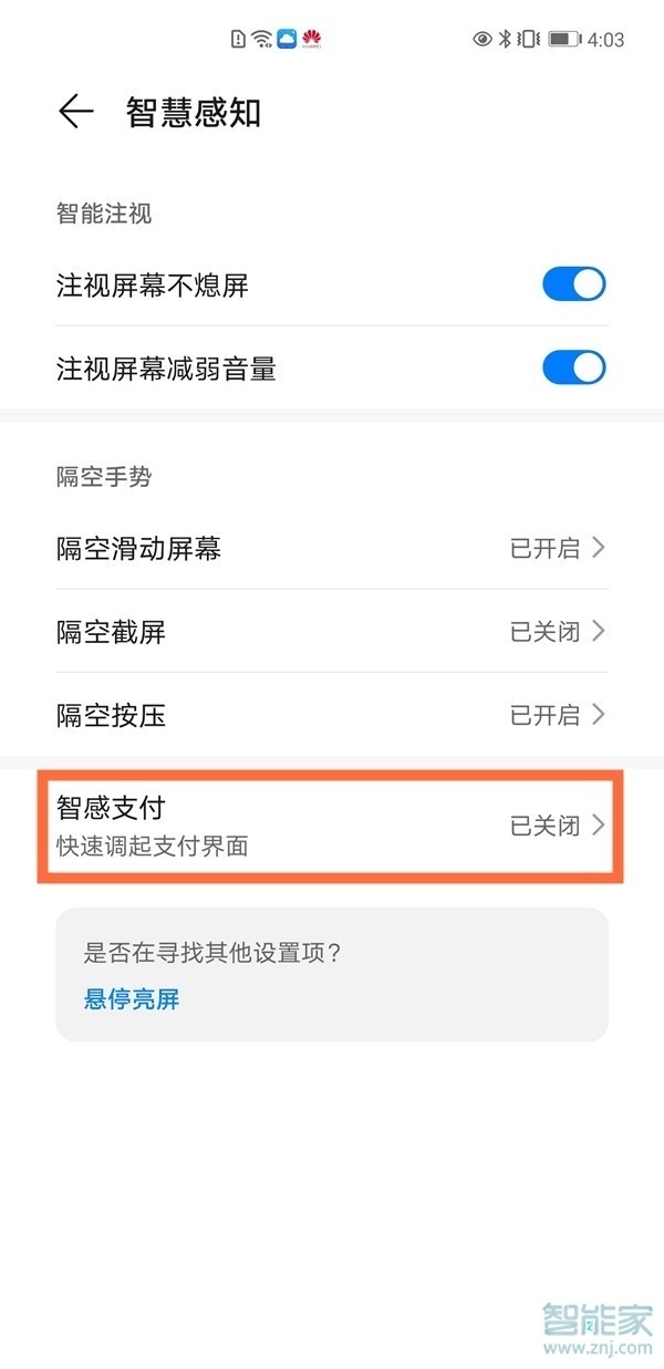 华为mate40pro+智感支付在哪里