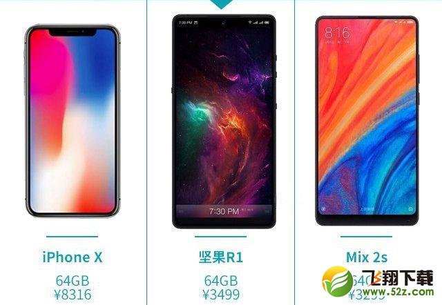 坚果R1、小米MIX2S、iPhone X哪个好_坚果R1、小米MIX2S、iPhone X对比评测