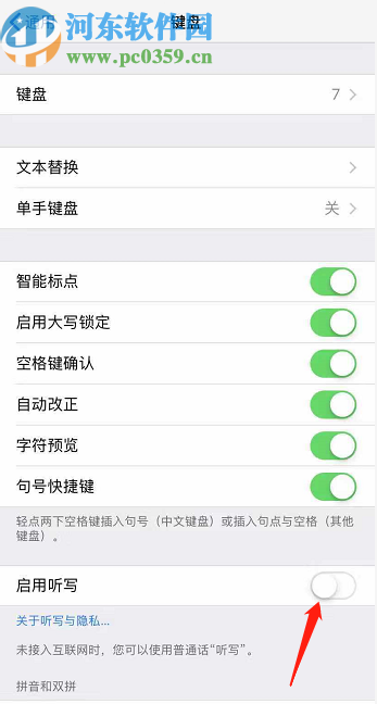 iPhone 11启用键盘听写功能的方法