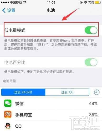 iPhone6s电量显示为什么是黄色