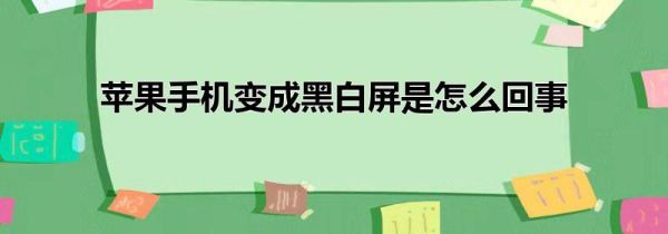 苹果手机变成黑白屏是怎么回事