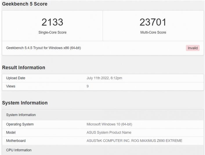 酷睿i913900K跑分数据曝光 比12900K快7%  赢下Ryzen 9 5950X