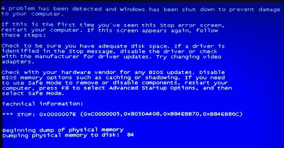 电脑蓝屏代码0x0000007E怎么办？电脑蓝屏代码0x0000007E解决办法