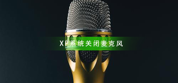 XP系统如何关闭麦克风