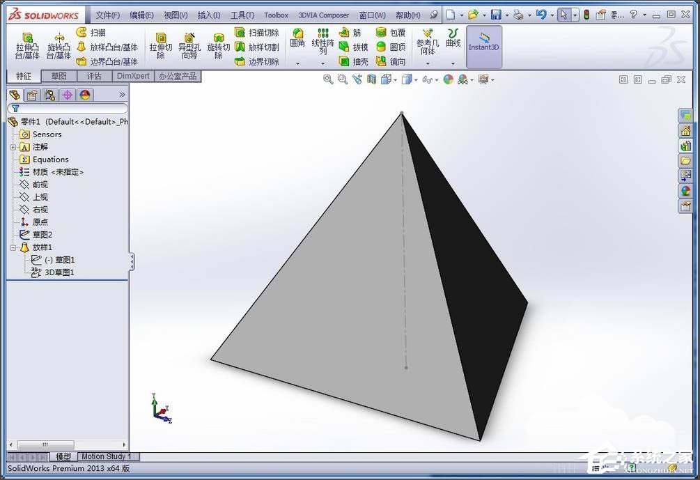 SolidWorks如何画正四面体？SolidWorks建模正四面体的方法