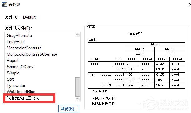 SPSS中如何将统计表格外观修改为三线表外观？