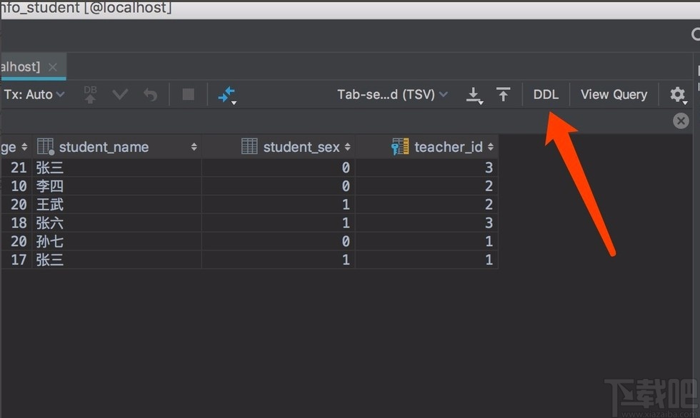 datagrip查看表结构的方法