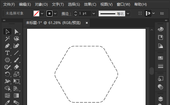 ai绘制圆角虚线六边形教程分享