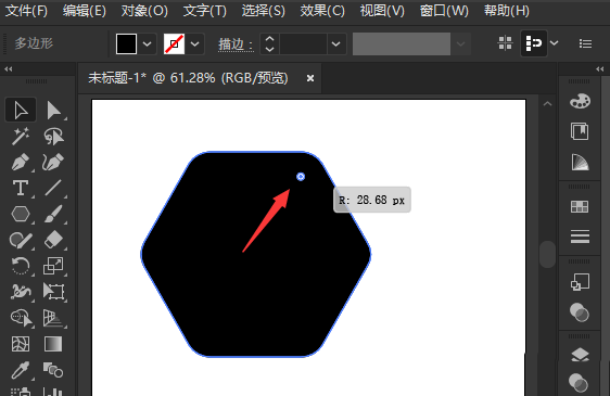 ai绘制圆角虚线六边形教程分享