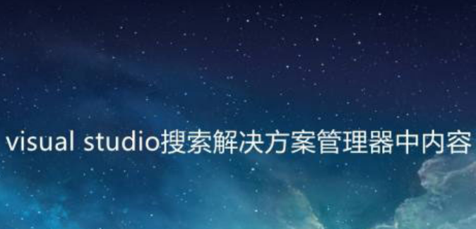 VisualStudio搜索解决方案管理器内容步骤介绍