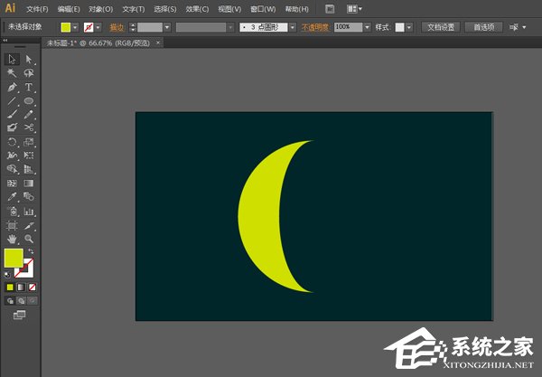 Adobe illustrator制作月牙图形步骤教程