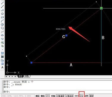 CAD量取斜线长度的操作方法