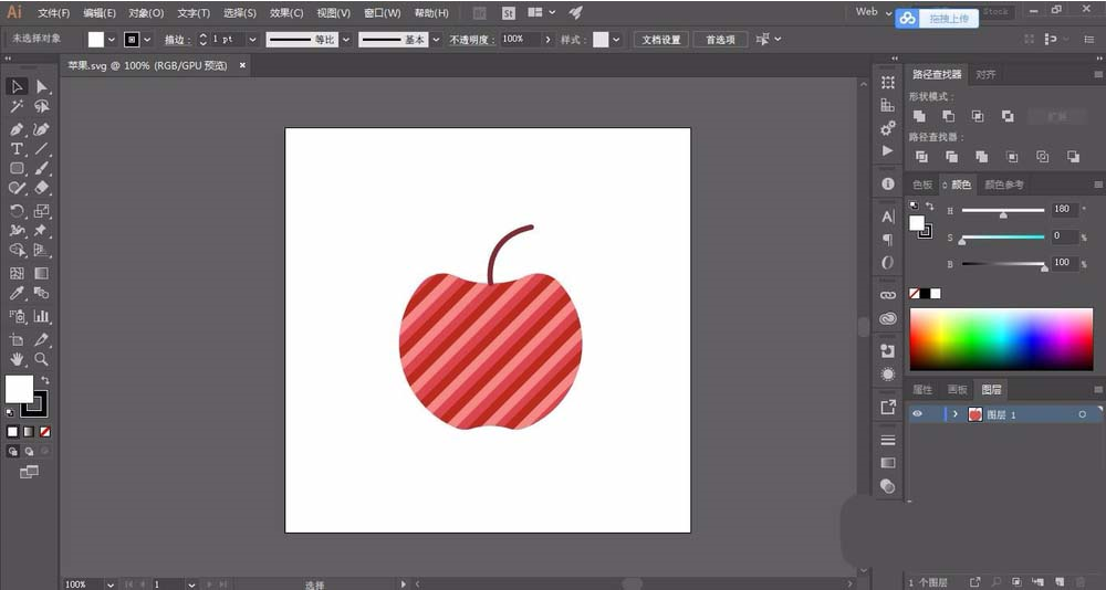 使用ai剪切蒙版制作苹果图形具体操作方法