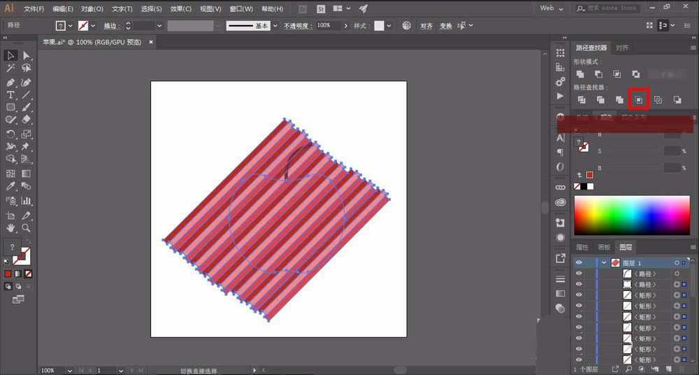 使用ai剪切蒙版制作苹果图形具体操作方法