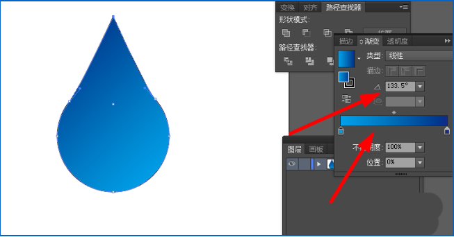 ai制作出扁平化水滴矢量图具体操作流程