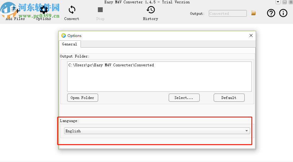 Easy m4v Converter切换到中文界面的操作方法