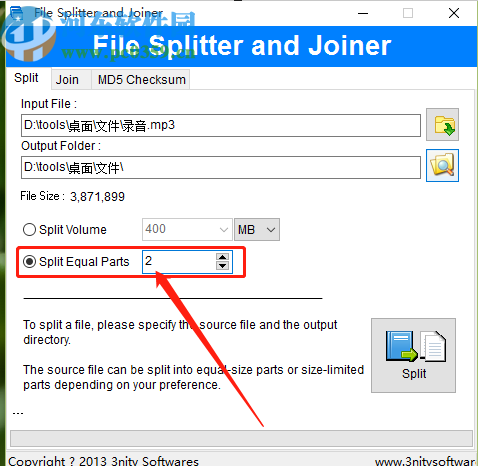 使用File Splitter and Joiner分割电脑文件的操作方法