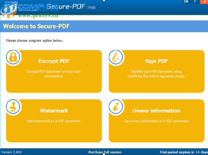 Secure-PDF Professional Edition给PDF添加水印的方法