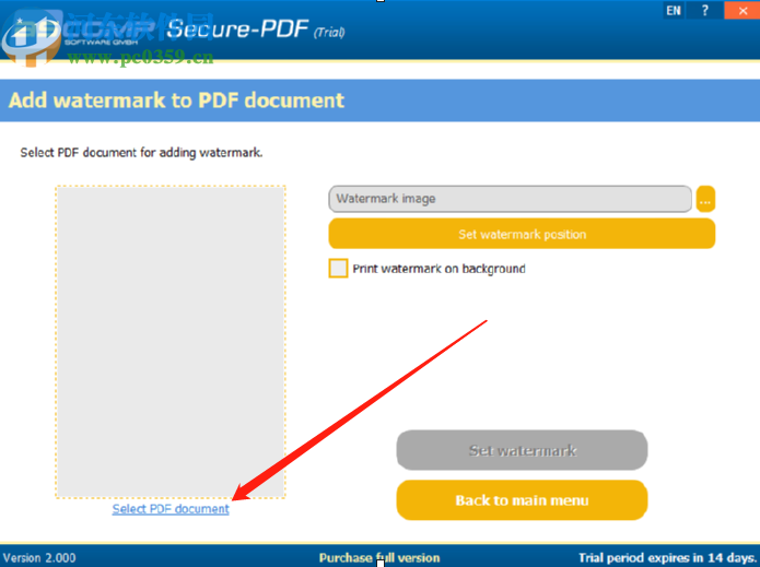 Secure-PDF Professional Edition给PDF添加水印的方法