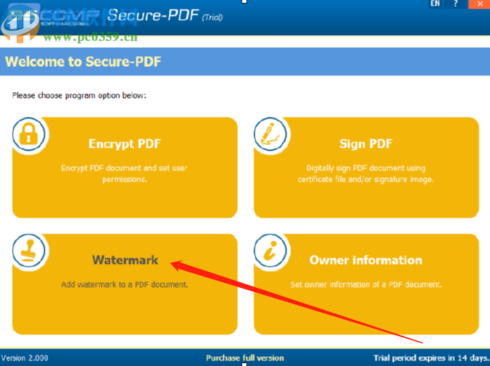 Secure-PDF Professional Edition给PDF添加水印的方法