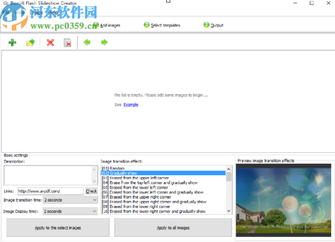 Boxoft Flash SlideShow Creator制作图片幻灯片的方法步骤