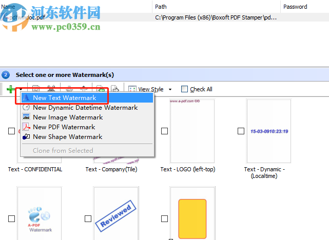 Boxoft PDF Stamper给PDF文件添加水印的方法步骤