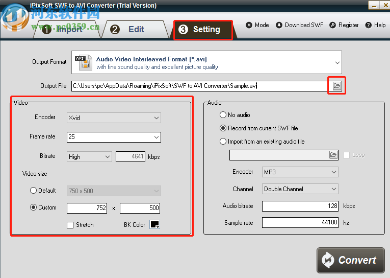 iPixSoft SWF to AVI Converter把SWF转换成AVI视频的方法