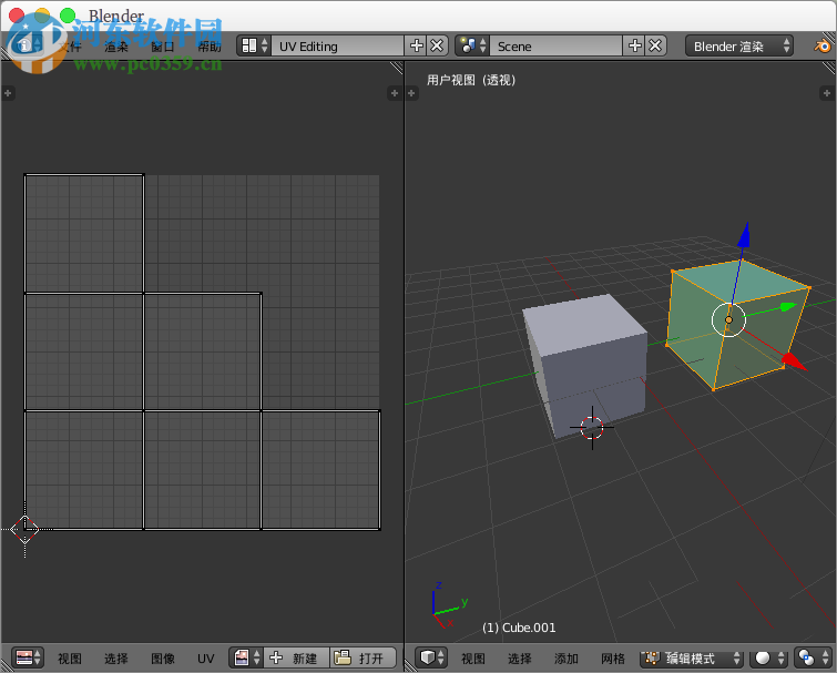 Blender把一个物体的UV复制到另外一个物体上的方法