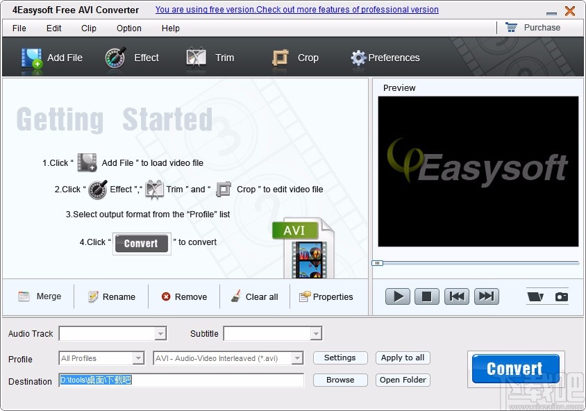 4Easysoft Free AVI Converter将MOV转为AVI的方法