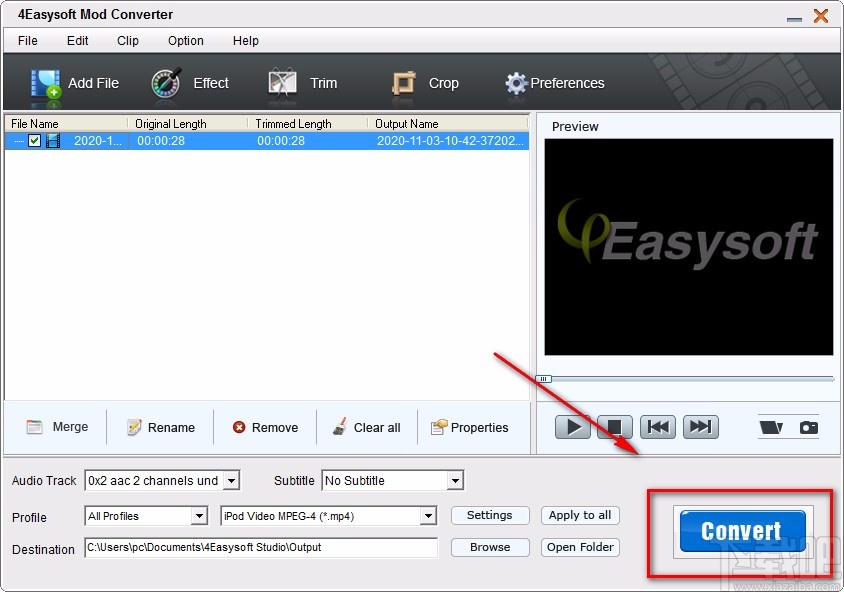 4Easysoft MOD Converter裁剪视频画面的方法