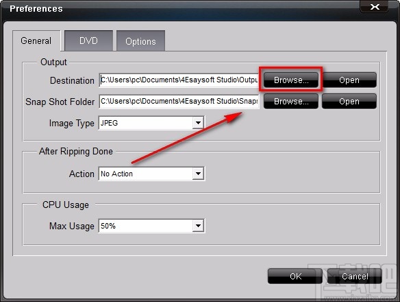 4Easysoft Blu-ray to AVI Ripper设置默认保存路径的方法