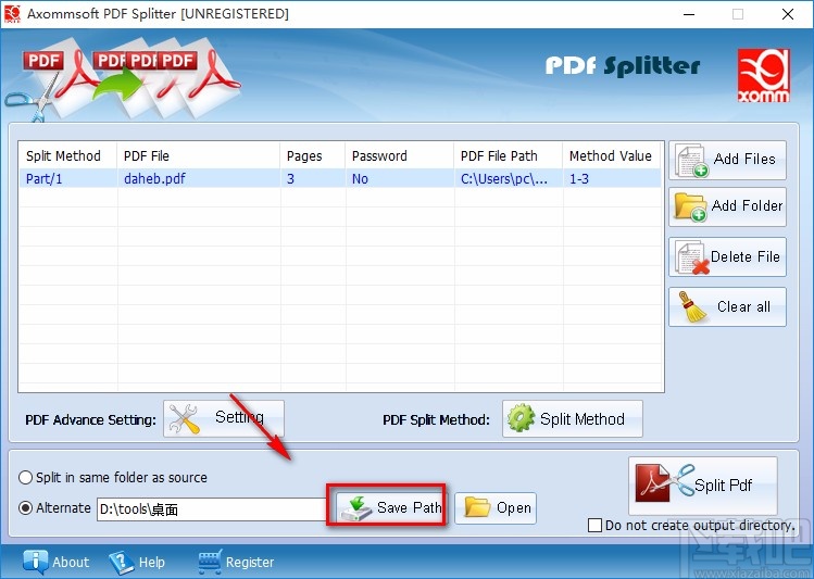 Axommsoft PDF Splitter分割PDF的方法