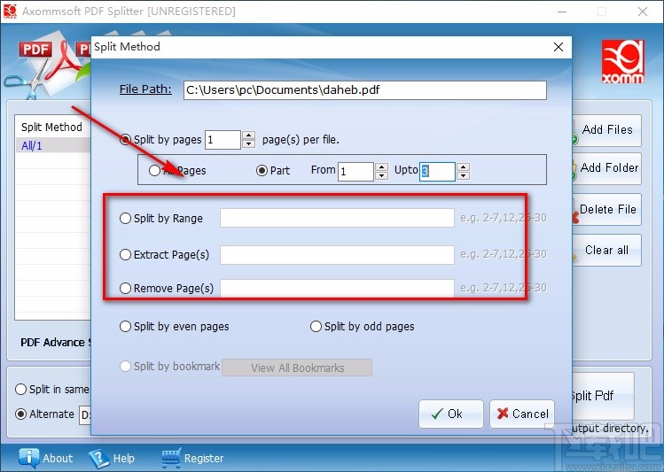 Axommsoft PDF Splitter分割PDF的方法