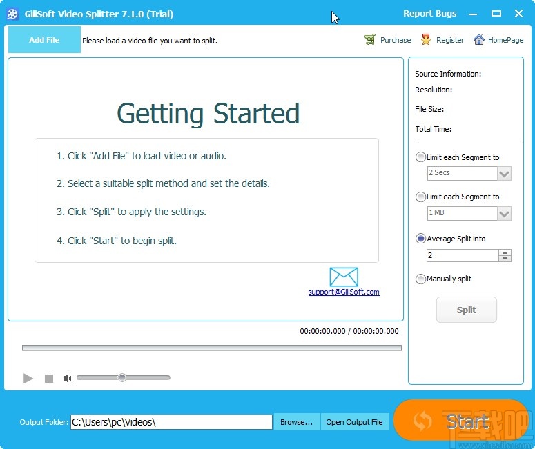 Gilisoft Video Splitter分割视频的方法