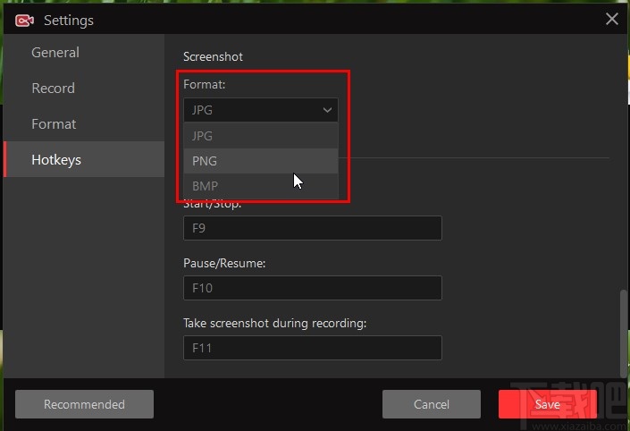 IObit Screen Recorder设置截图格式的方法