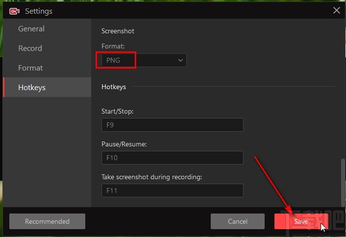 IObit Screen Recorder设置截图格式的方法