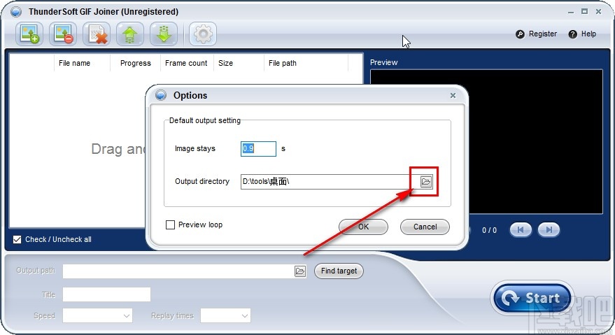 ThunderSoft GIF Joiner设置输出路径的方法