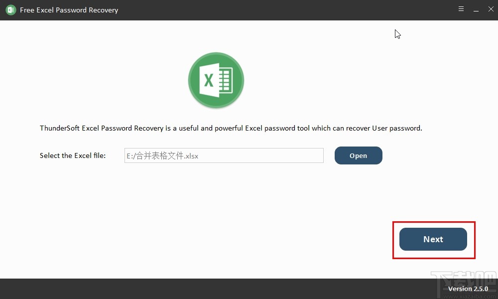 Free Excel Password Recovery恢复Excel文件密码的方法