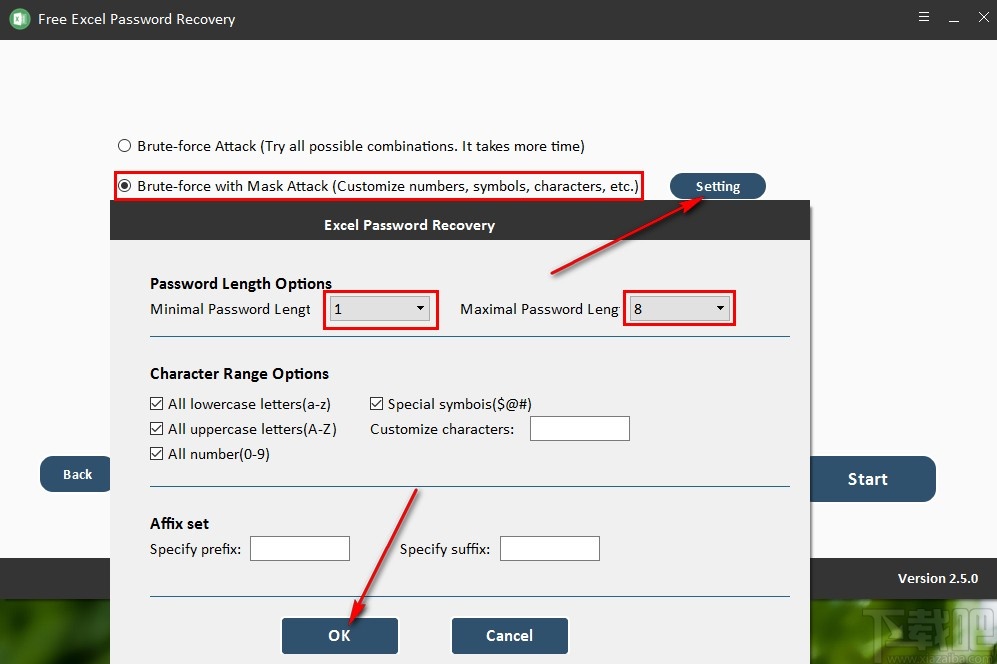 Free Excel Password Recovery恢复Excel文件密码的方法