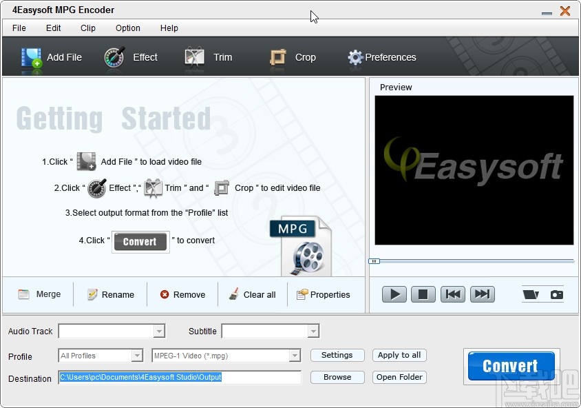 4Easysoft MPG Encoder剪切视频的操作方法