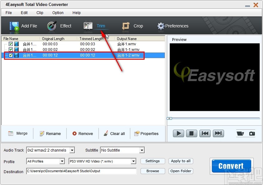 4Easysoft Total Video Converter剪切视频的操作方法