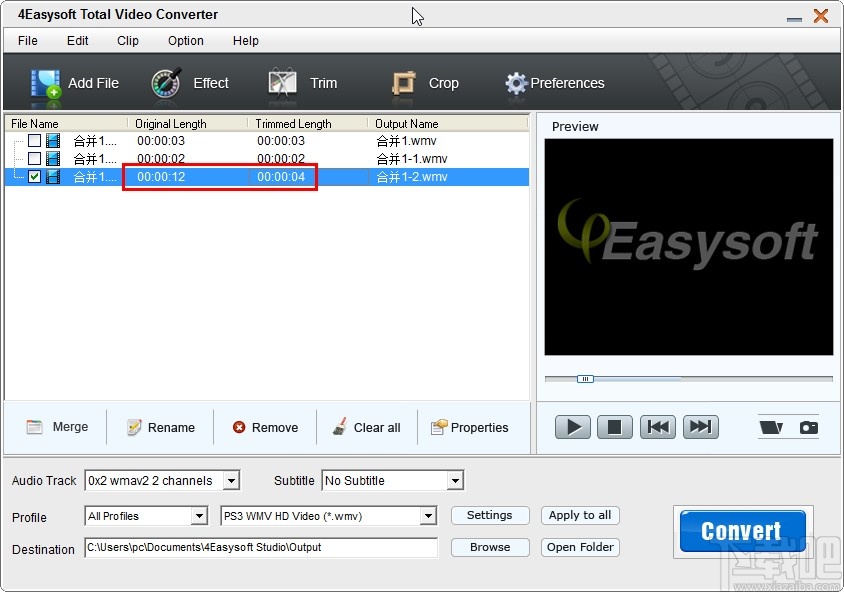 4Easysoft Total Video Converter剪切视频的操作方法