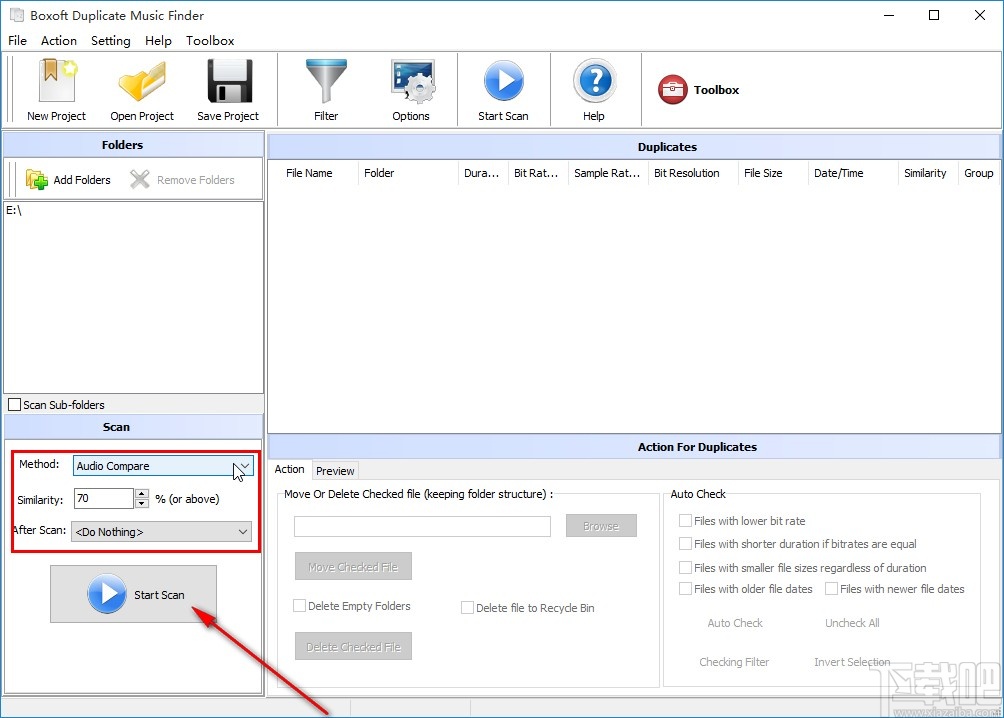 Boxoft Duplicate Music Finder扫描重复音频的操作方法