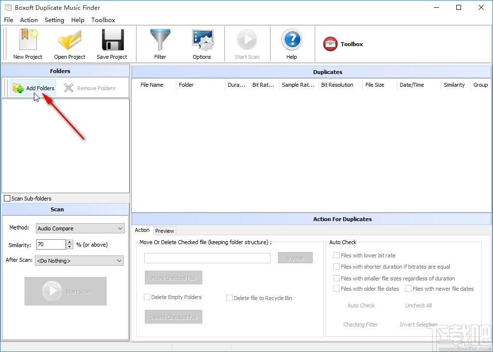 Boxoft Duplicate Music Finder扫描重复音频的操作方法
